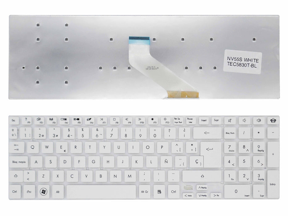 Teclado En Blanco Para Portátil Gateway Nv55