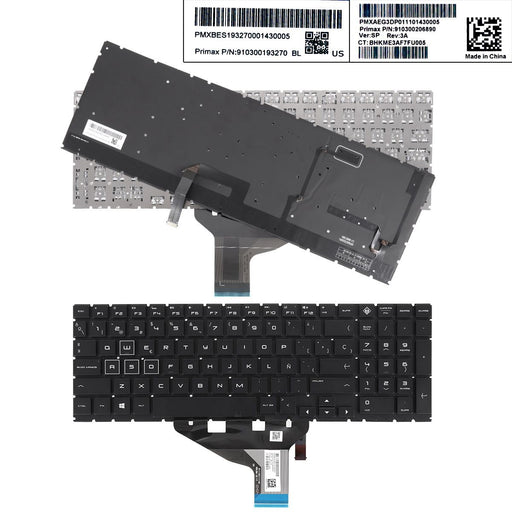 Teclado Para Portátil Hp Omen 15-Dc Tpn-Q211 15-Dc000 15T-Dc000 15-Dc0010N Retroiluminado Negro