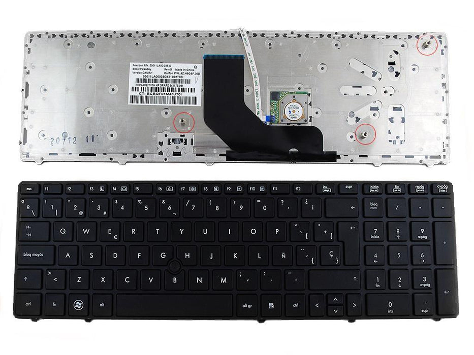 Teclado Para Portátil Hp Elitebook 8570P Negro Con Pointstick