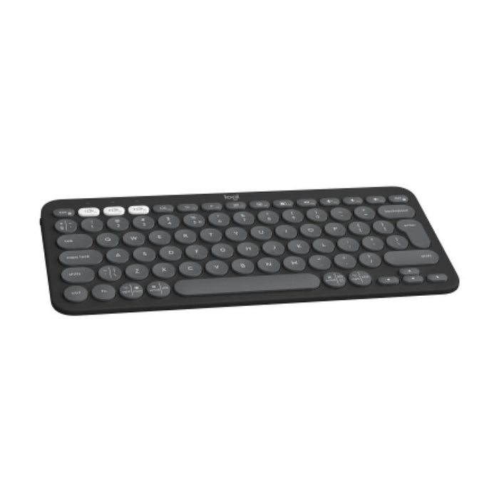 Teclado Inglés Logitech Pebble Keys 2 K380s Rf Wireless + Bluetooth Qwerty Internacional De Ee.Uu. Grafito