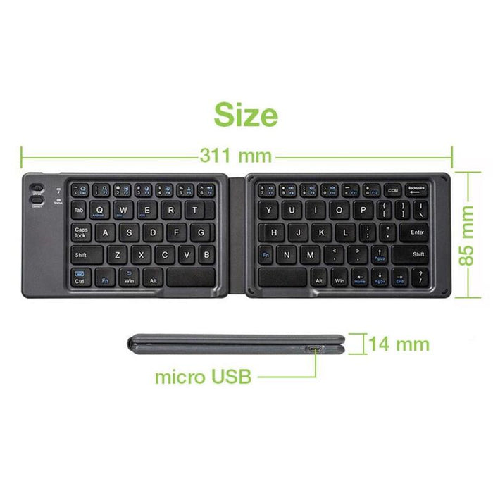 Teclado Ingles Techly Usb Bluetooth Plegable Para Tablet Y Smartphone