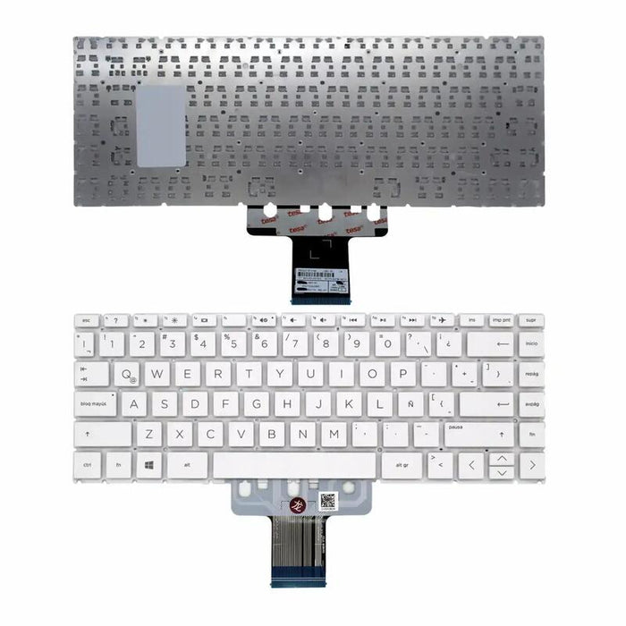 Teclado Latino Para Portátil Hp 14s Dq1020ns 14s Dq1021ns Blanco