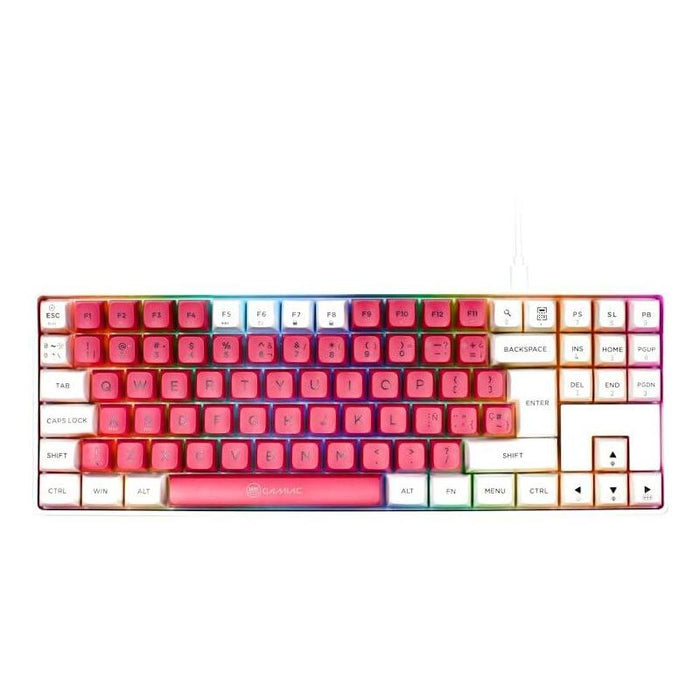 Teclado Mecánico Gamiac Tkl Rgb90g Kailh Blue Blanco/Rosa (