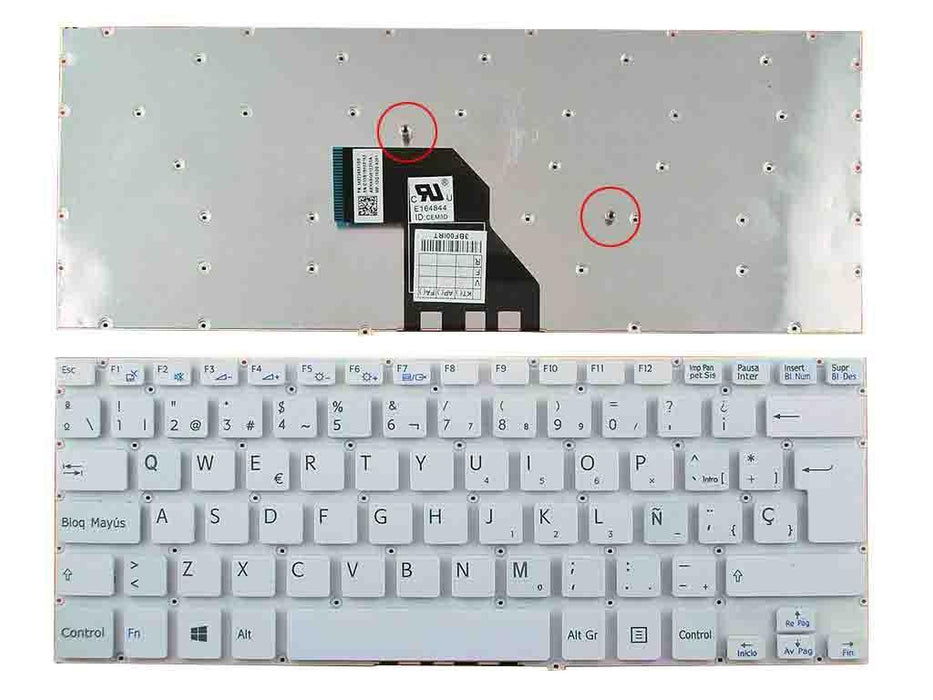 Teclado Para Portátil Sony Vaio Svf 14 Blanco Sin Marco Win8