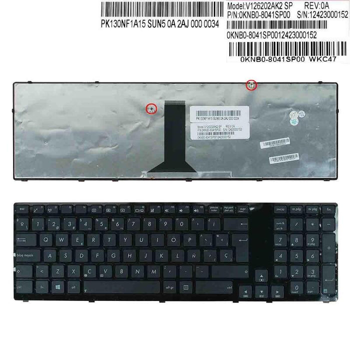 Teclado Para Portátil Asus K95 K95v K95vb K95vj K95vm X93 X93s X93sm X93sv Marco Brillante