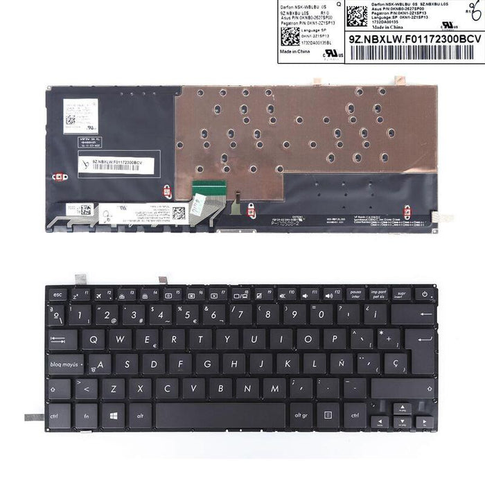 Teclado Para Portátil Asus Ux430 Ux430u Ux430ua Ux430uq Ux430un U4100u Retroiluminado Negro