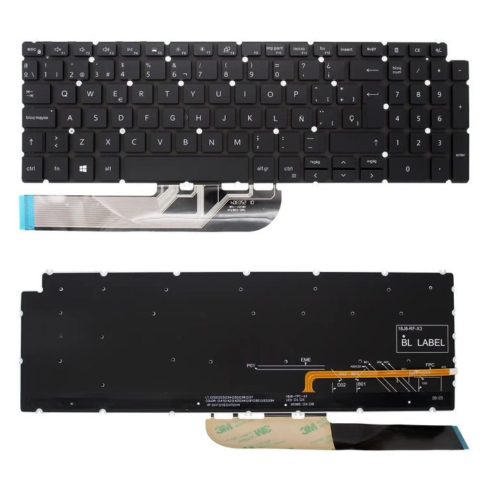 Teclado Para Portátil Dell Inspiron 5000 5590 5591 5593 5594 5598 P42E P88F P90F G7P48 Negro