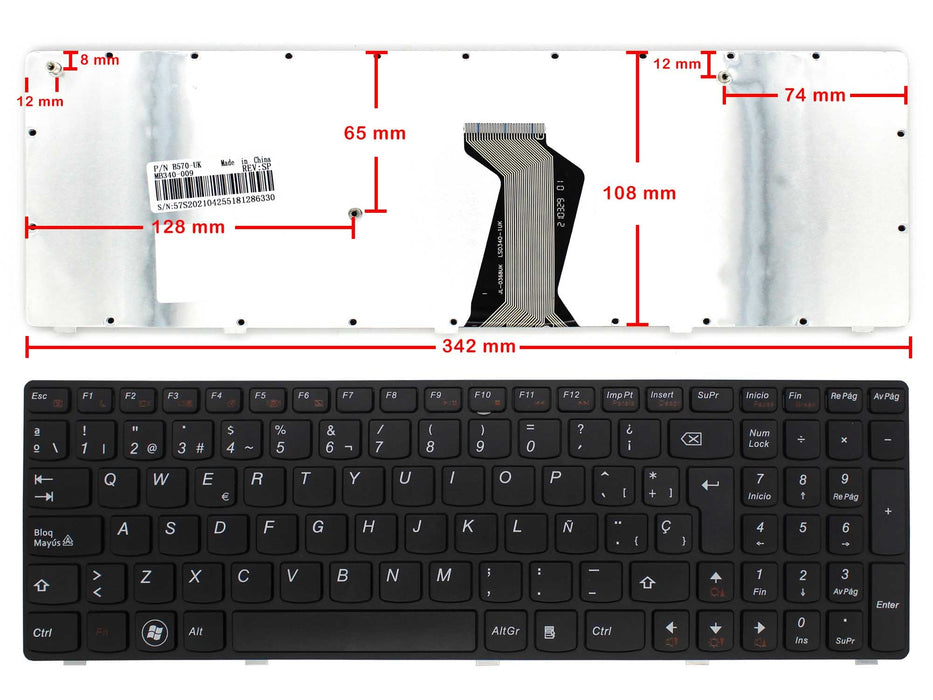 Teclado Para Portátil Lenovo Ideapad B590 B590A B590G 25209755 Nsk-B5Rsw Mp-10A36E0-6861