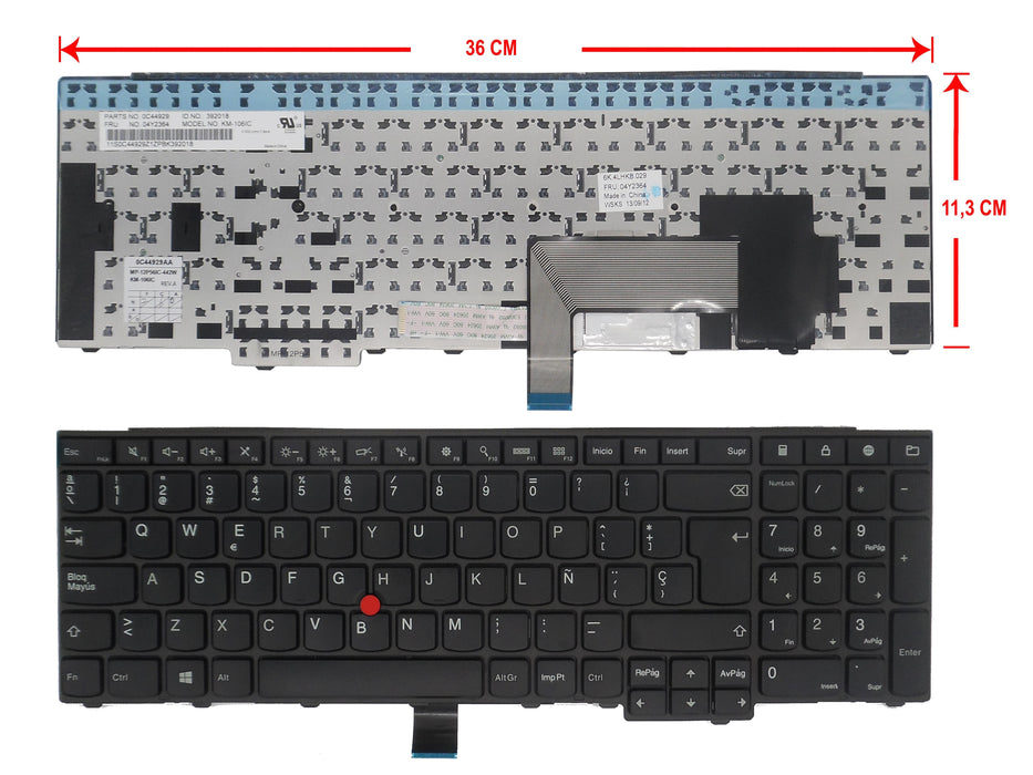 Teclado Para Portátil Lenovo Thinkpad T540 E531 E540 E570 E575 01Ax130 01Ax170 01Ax210