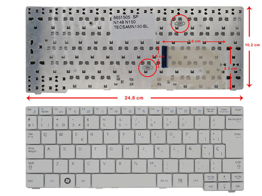 Teclado Para Portátil Samsung Np N145 N148 N150 Cnba590 Blanco