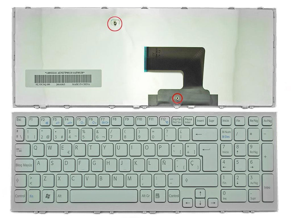 Teclado Para Portátil Sony Vaio Vpc-Ee Series En Blanco Aene7P00110