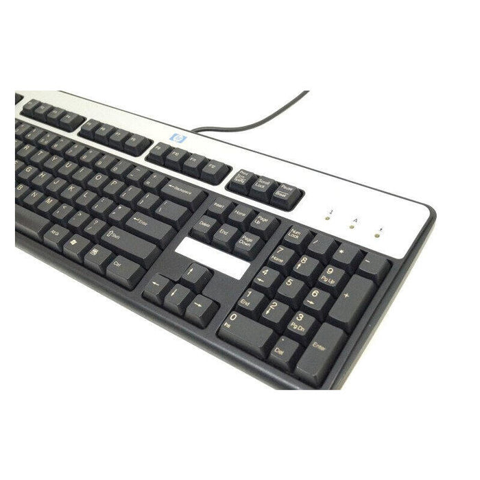 Teclado Reacondicionado Hp Sk-2885 / Ku0316  Español (Qwerty) Negro/Plata Con Cable Usb   1 Año De Garantia