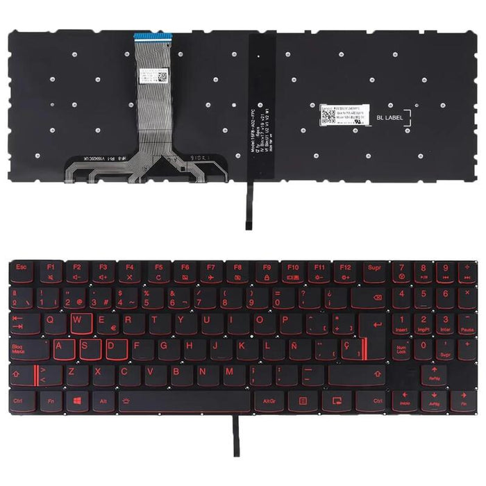 Teclado Retroiluminado En Rojo Para Portátil Lenovo Legion Y530 Y530-15ich Y7000p-1060