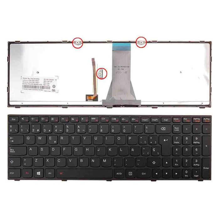 Teclado Retroiluminado Para Portátil Lenovo G50 70 Negro
