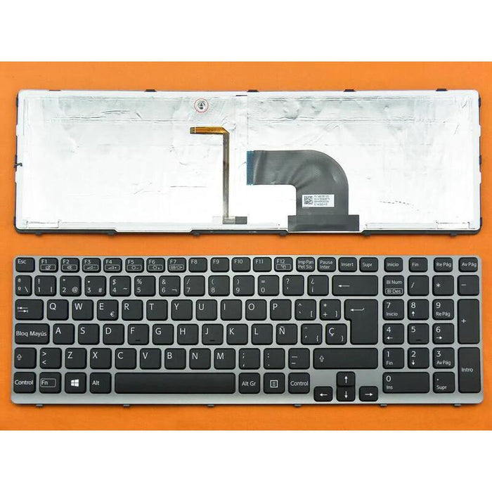 Teclado Retroiluminado Para Portátil Sony Sve15 Gris