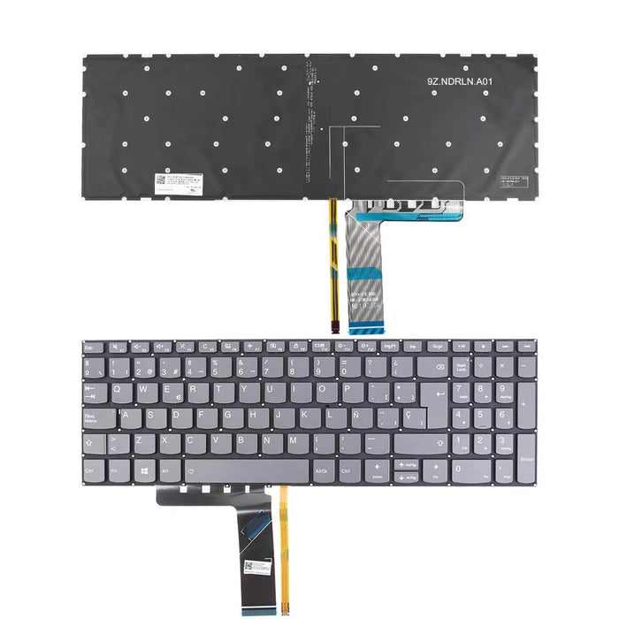Teclado Retroiluminado Para Portátil Lenovo Ideapad 720S-15Isk 720S-15Ikb V330-15Ikb V330-15Isk Gris