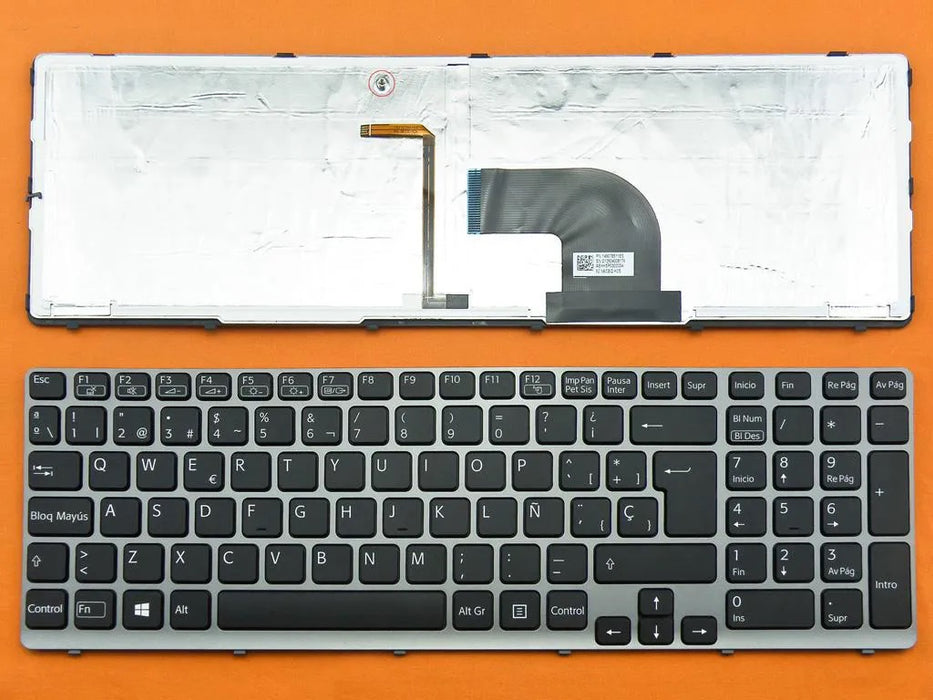 Teclado Retroiluminado Para Portátil Sony Sve15 Gris