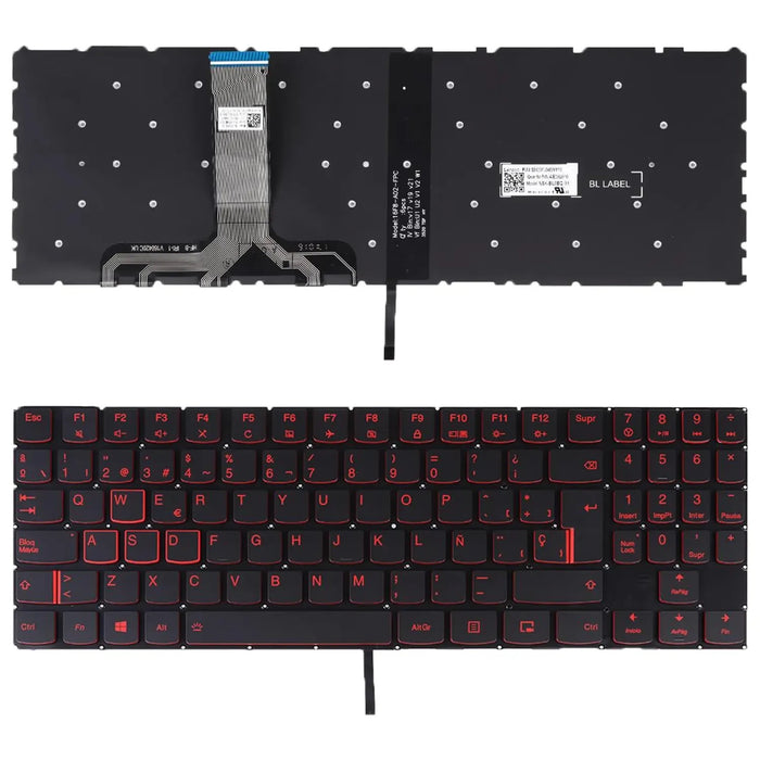Teclado Retroiluminado En Rojo Para Portátil Lenovo Legion Y530 Y530-15Ich Y7000P-1060