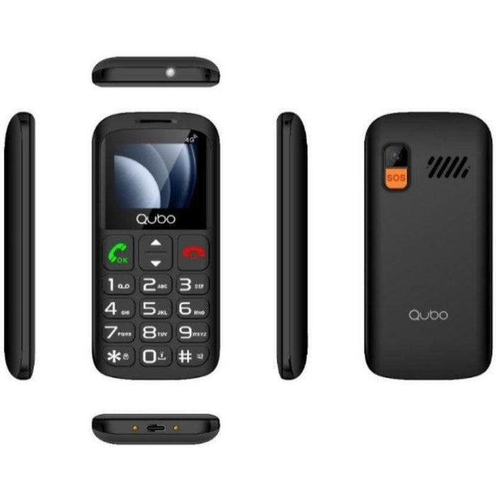 Teléfono Móvil Qubo P-186bkc 4g Para Personas Mayores Negro