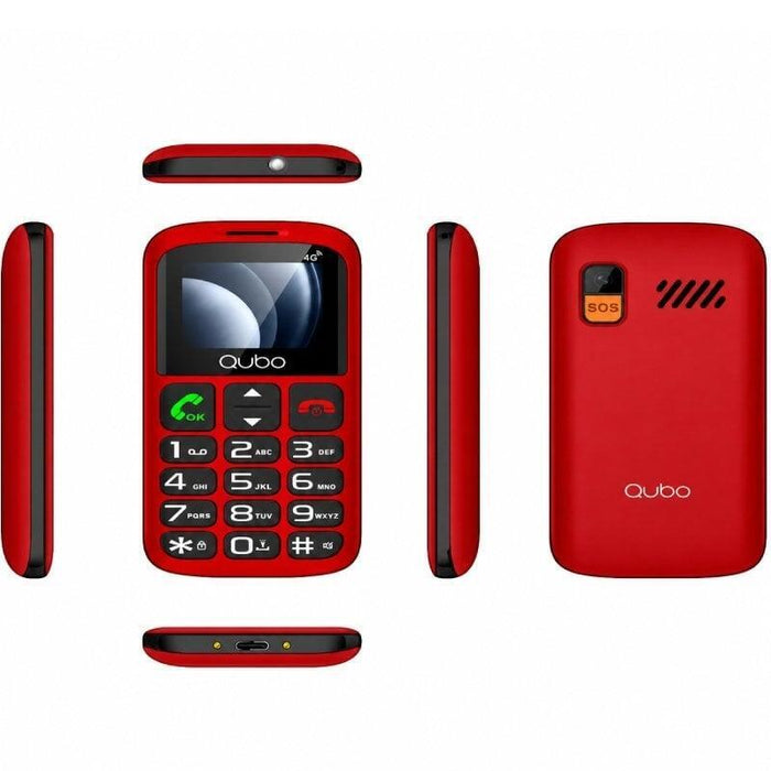 Teléfono Móvil Qubo P-186rd 4g Para Personas Mayores Rojo