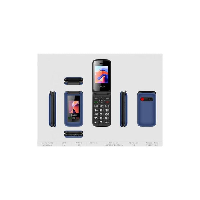 Teléfono Qubo X-247bkc 2,4"+1,77" Azul