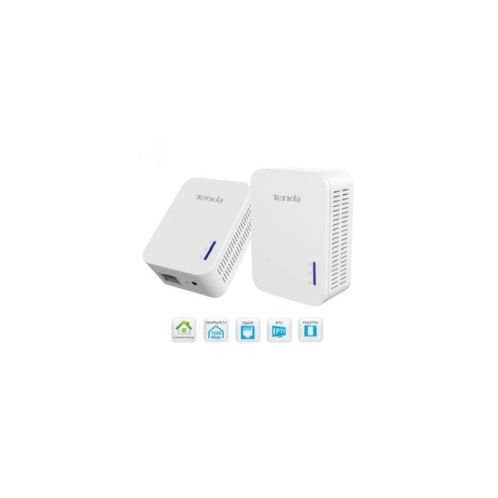 Tenda P1000x2 Producto Reacondicionado 2 X Av1000 Gigabit Powerline Adapter Starter Kit Plug-And-Play Design: Lower Power