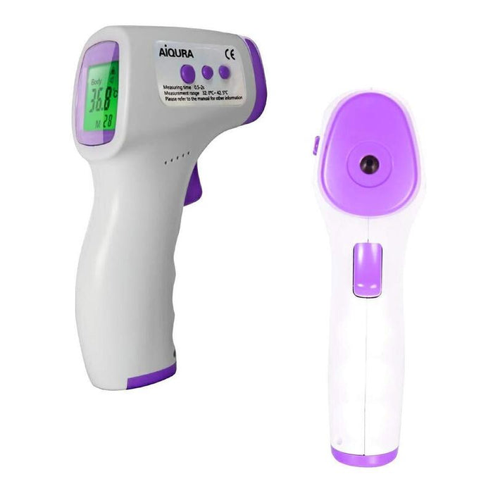 Termometro Digital Infrarrojos Aiqura Ad-801 Sin Contacto Medicion De Frente Y Superficies Pantalla