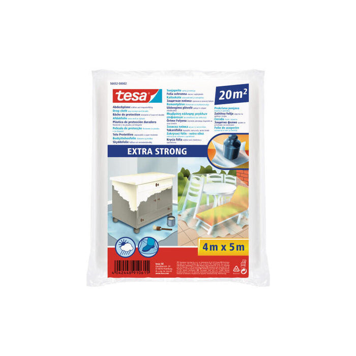 Tesa Abdeckplane Drop Cloth Extra Strong 4m X 5m Transparent