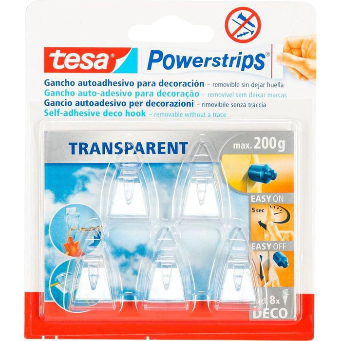 Tesa Powerstrips Deco Hooks Transparent 200g 5 Pcs. 58900