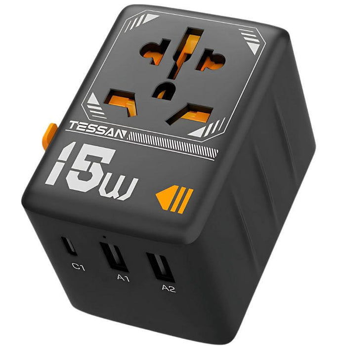Tessan Wta-01 15w - Adaptador De Viaje Universal Con Carga Rápida