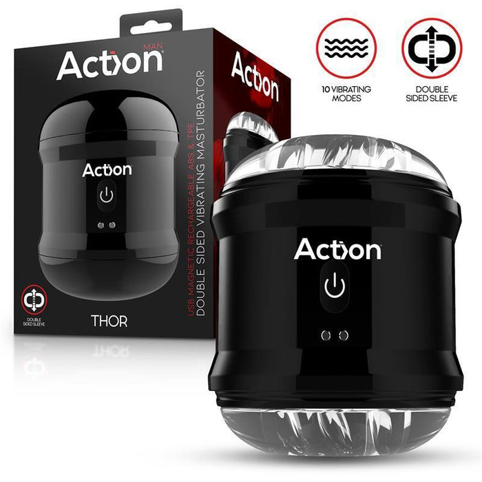 Thor Masturbador Con Vibración Doble Orificio