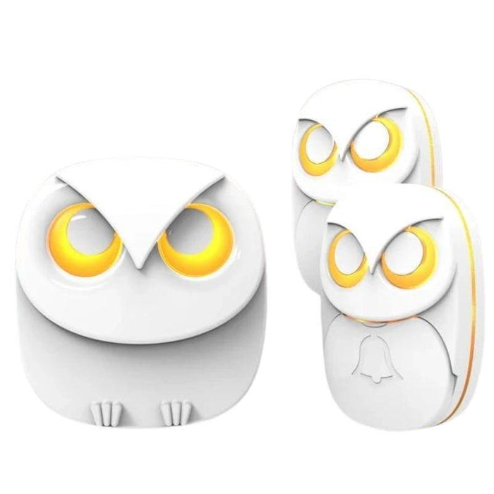 Timbre Inalámbrico Hb-808 Búhos Blanco 2 Emisores