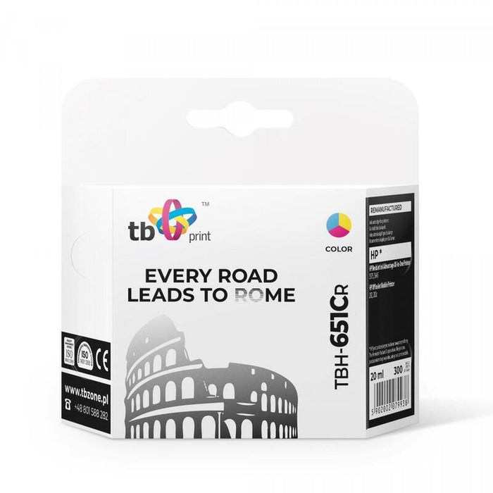 Tinta Compatible Hp Dj 5575      Tbh-651cr Color Reman.