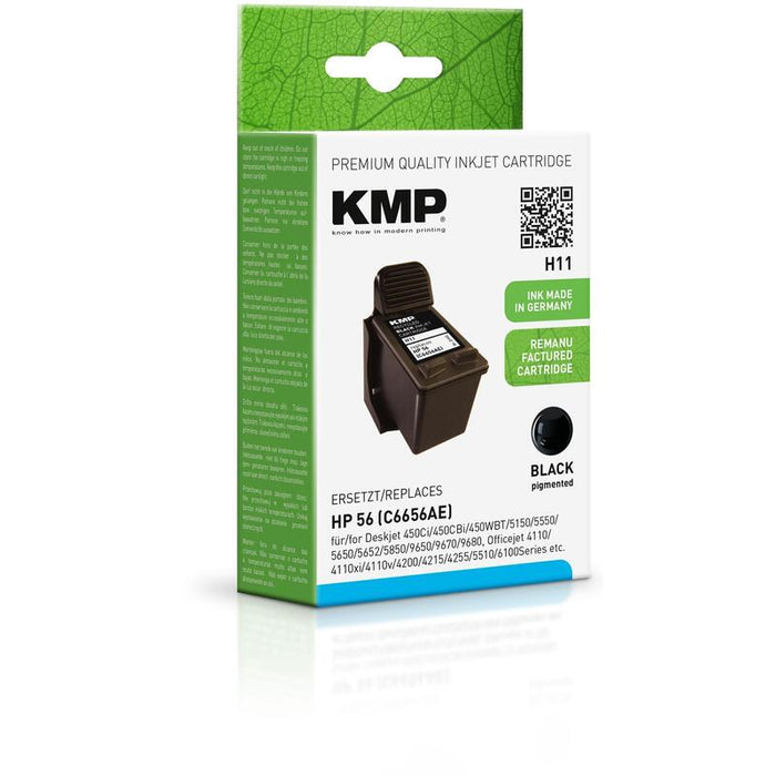 Tinta Kmp Negro Deskjet 450ci  Cbi  Wbt  5150  5550  5650  5652  5850  9650  9670  9680  Officejet 4110  Xi  V  4200  4215  4255  5510  6100 Series  6110  Photosmart 7260  7450  7550  7660  7760  7960  P7150  7350 - Nº 56