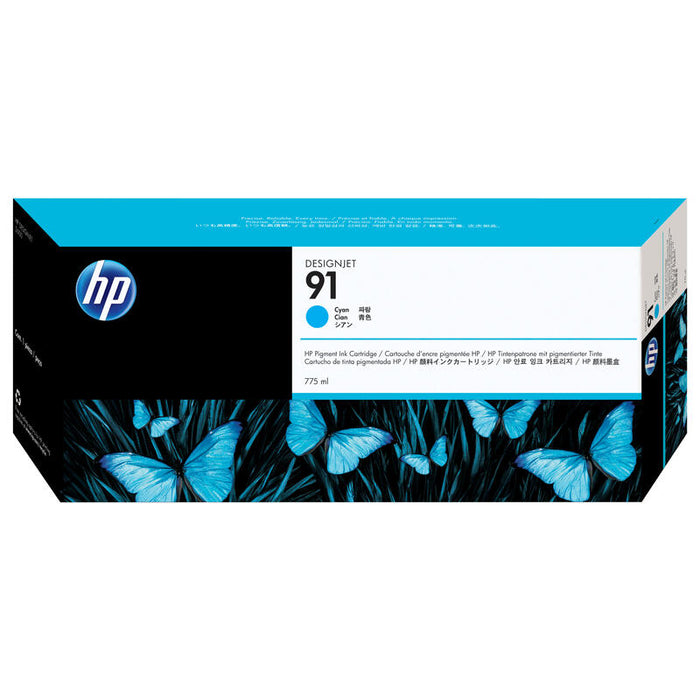 Tinta Original Hp 91 Pigmentada Cian De 775 Ml