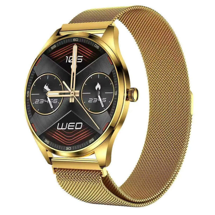 Tn99 Smartwatch Con Correa Milanesa Dorado Llamadas Bt