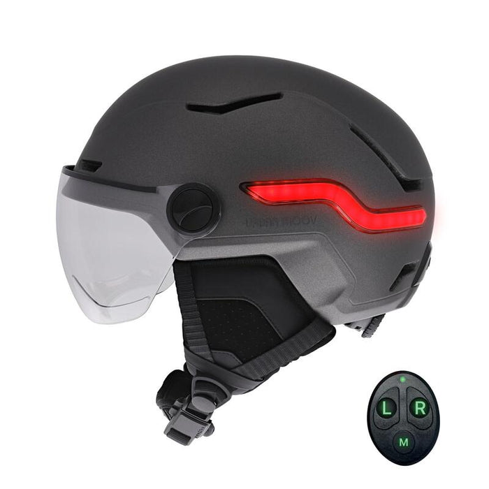 Tnb Urban Moov - Led Helmet With Automatic Brake Light - Visor - Earmuffs Size L - Grey