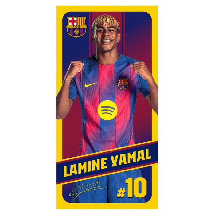 Toalla Lamine Yamal 10 F.C Barcelona Microfibra  40 X 140 Cm