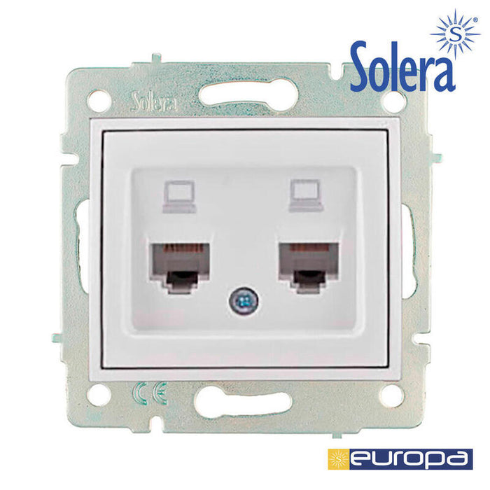 Toma Doble De Datos Rj4 Cat6 Serie Europa Solera Erp88/2