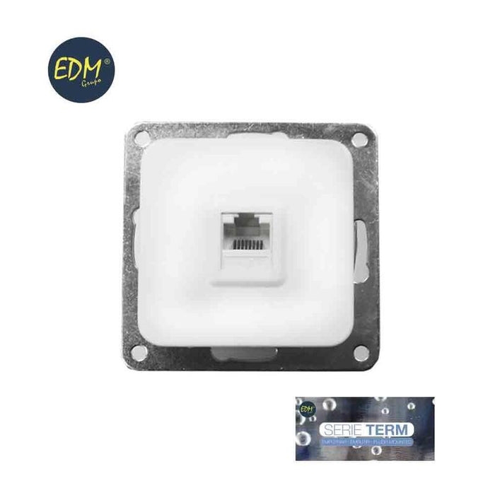 Toma Rj11 Teléfono Empotrar "Serie Term" Blanco 70x30x70mm (Bolsa Blister)