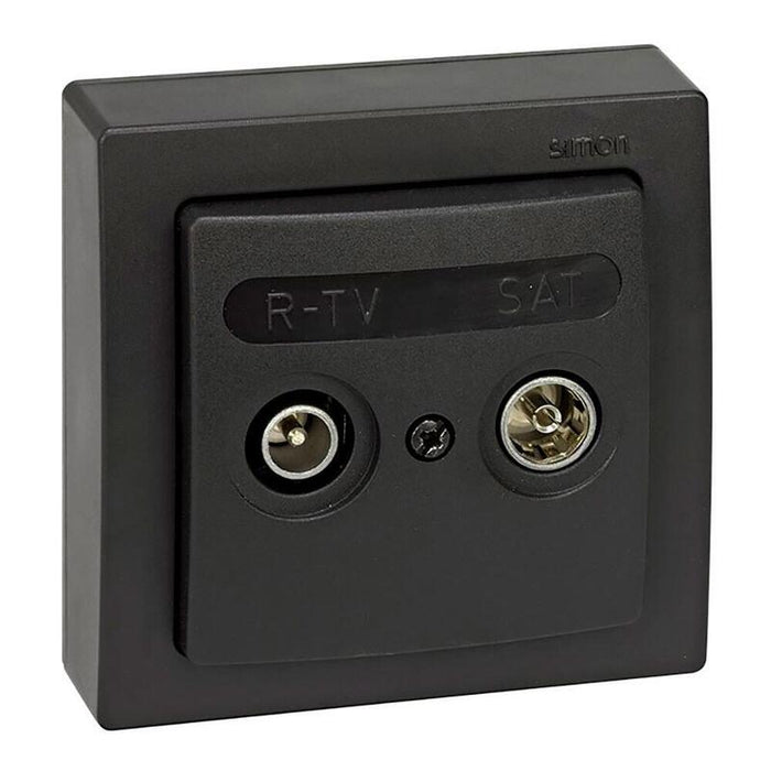 Toma Superficie R-Tv+Sat Intermedia, Ip20, Serie Simon73 Loft, Grafito, Retractilado