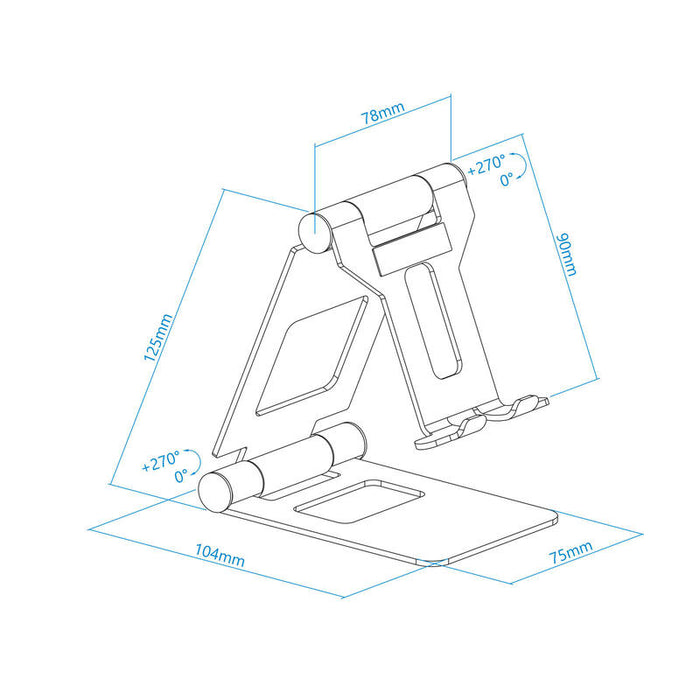 Tooq Soporte De Sobremesa Ajustable Para Smartphone/Tablet Hasta 10"