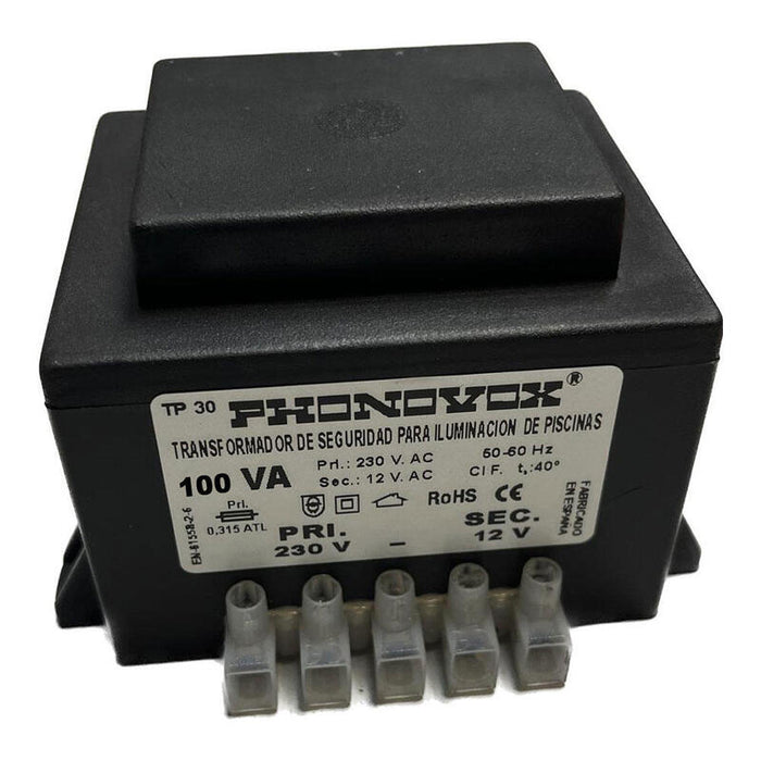 Transformador Pool 100va 230/12v 50-60hz. Ip-00 Regleta Tp31100 Phonovox