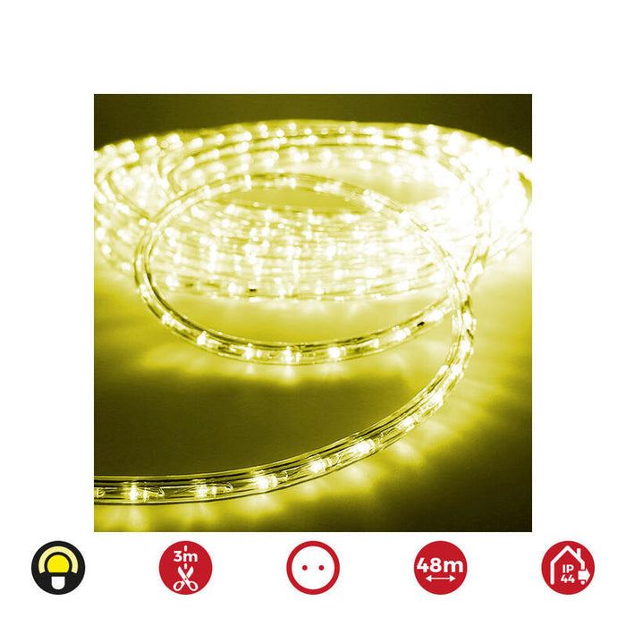 Tubo Flexiled Led 2 Vias Multifuncion 48m. 36 Leds/M Amarillo (Ip44 Interior-Exterior) Edm