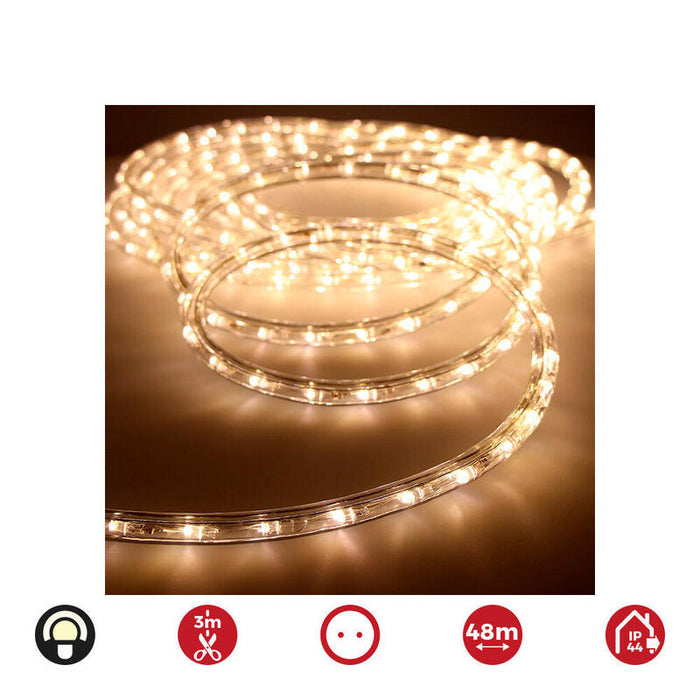Tubo Flexiled Led 2 Vias Multifuncion 48m. 36 Leds/M Blanco Calido (Ip44 Interior-Exterior) Edm