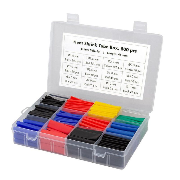 Tubos Termorretráctiles, Caja Con 800 Piezas, 45 Mm De Longitud, Relación De Contracción 2:1, Colores Mezclados