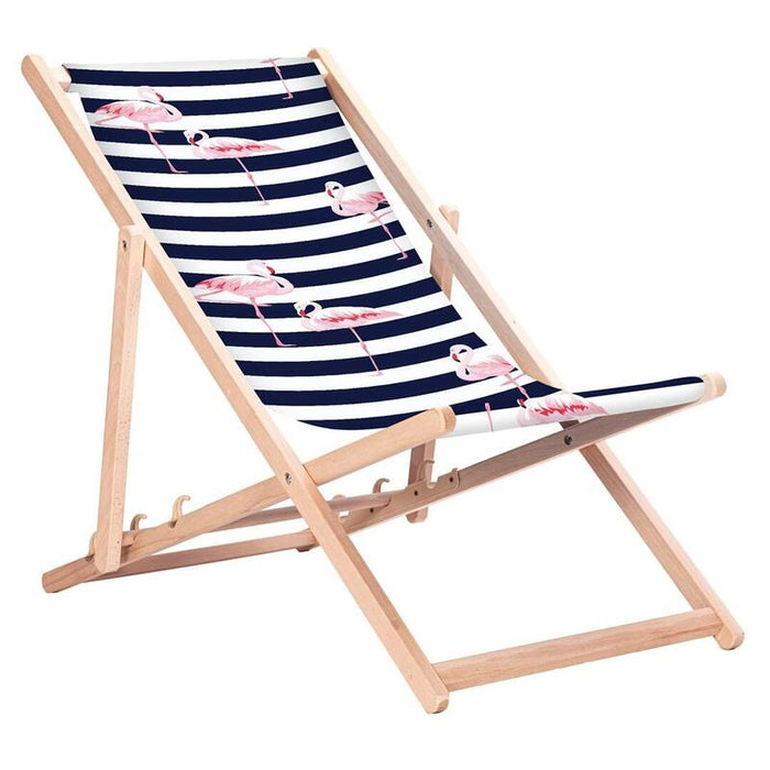 Tumbona Clásica De Haya Greenblue Gb183 Con Estampado Flaming