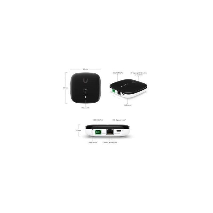 Ubiquiti Uisp-Fiber-Xgs Producto Reacondicionado. Terminal De Red Optica 1x 10gbps Xgs-Pon Y 1x 10gb Rj45 Lan. Velocidad De Enlace Ascendente/Descendente De 10 Gbps Hasta 20km. Compatible Con Uisp-Fiber-Olt-Xgs