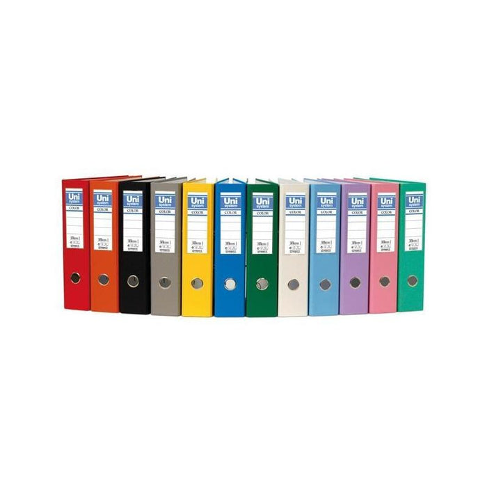 Unisystem Color Archivador Palanca 65mm Cantonera Larga Folio Cartón Forrado Pp Azul Serena