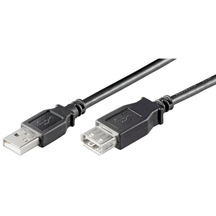 Usb2.0 Extension A-A 0,5m M-F Black, Hi-Speed Cable
